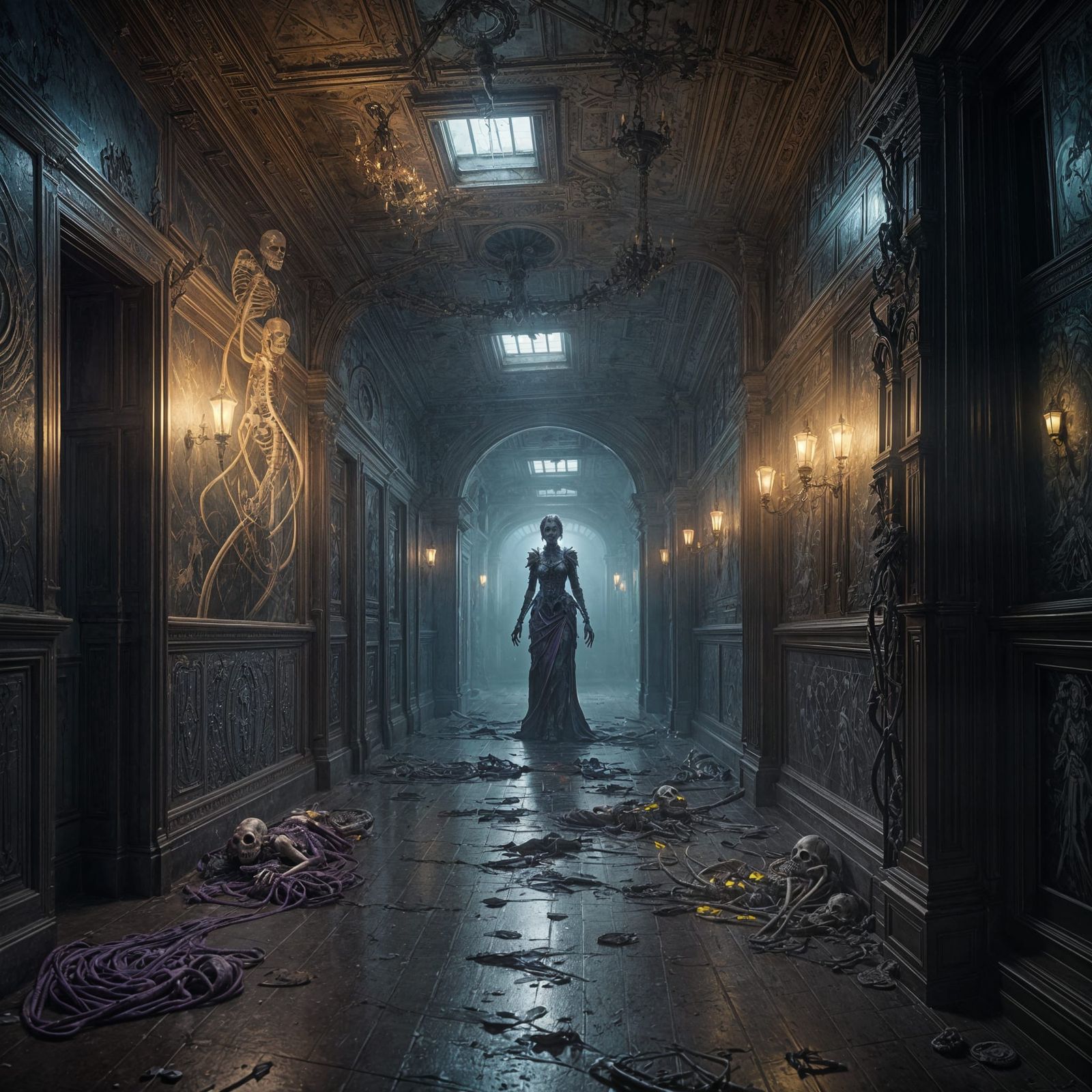 Surreal Dark Fantasy Masterpiece: Haunted Hospital in Deep P...