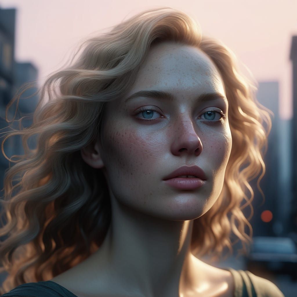 Ethereal Woman in Soft Focus Portrait