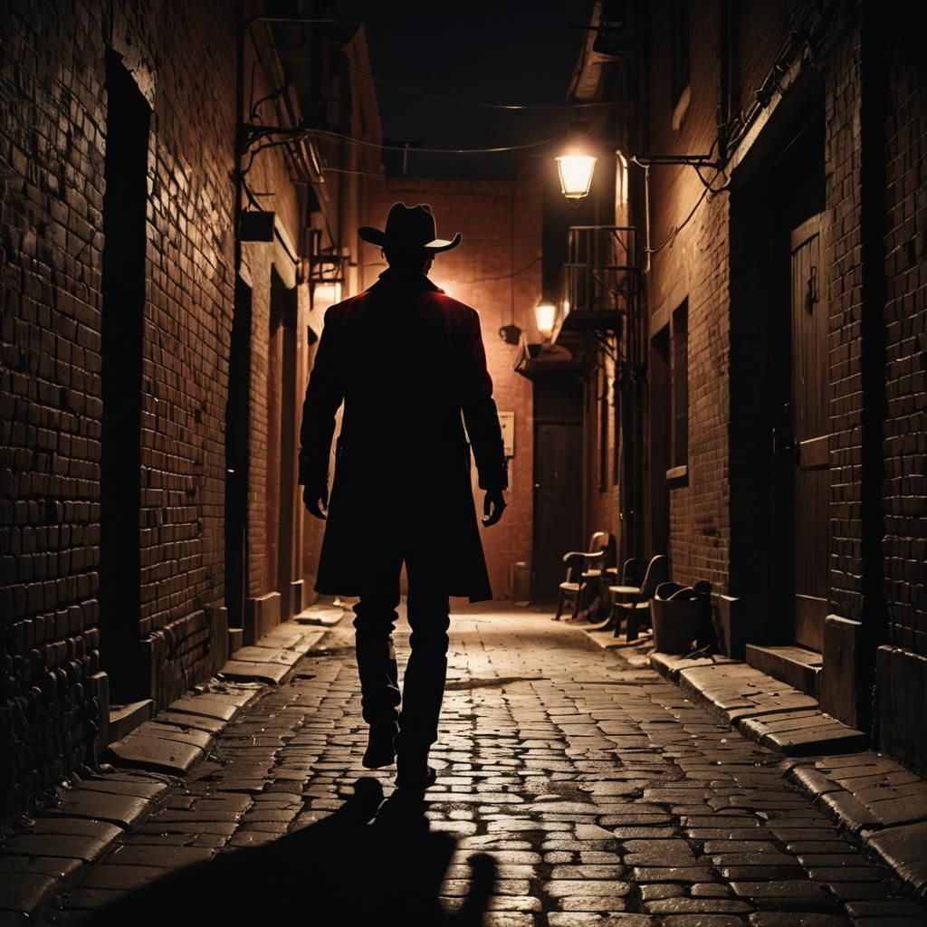 Cowboy in Dark Alley: Film Noir Style