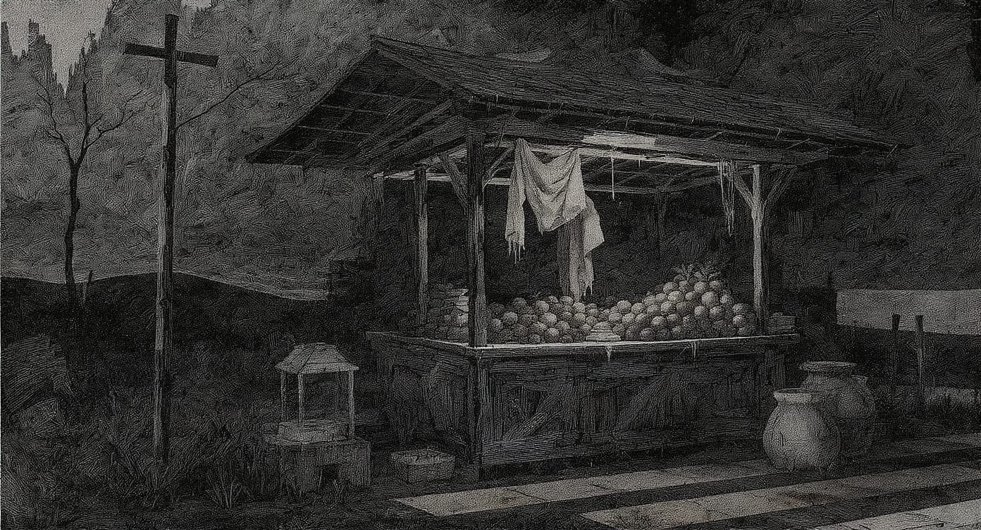 Surreal Crossroads: A 1930s Fruit Stand