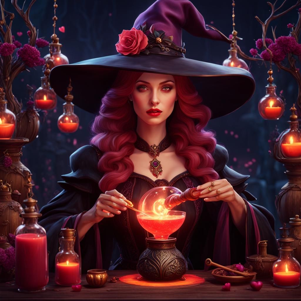 Beautiful Witch Makes a Love Potion