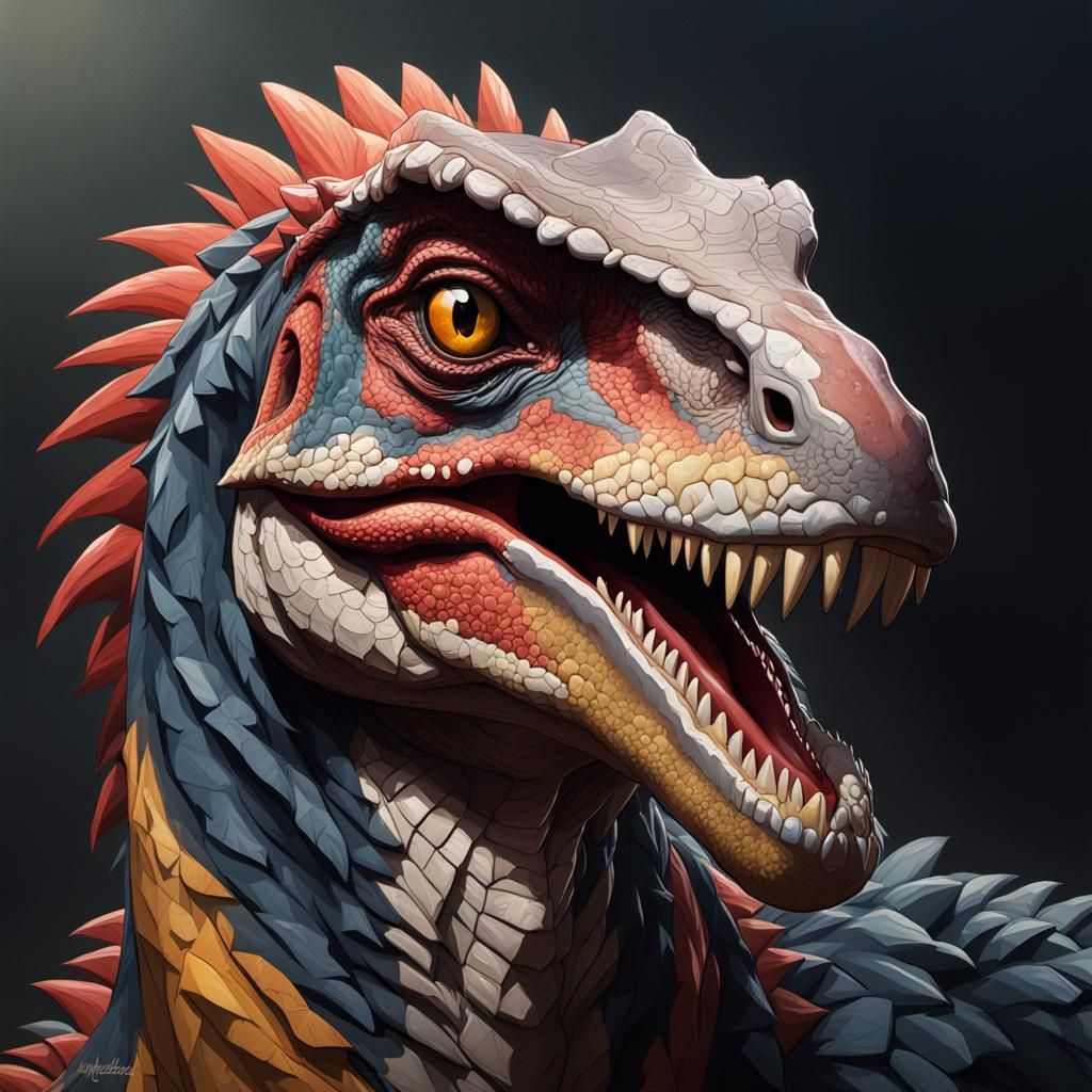 Hyperdetailed Velociraptor Portrait in Unreal Engine 5