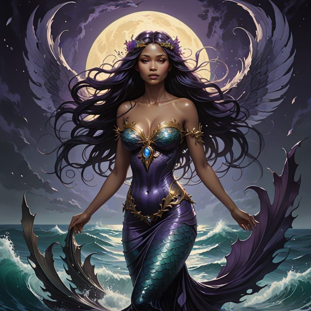 Enigmatic Selkie Harpy Mermaid Emerges from Mystical Realm