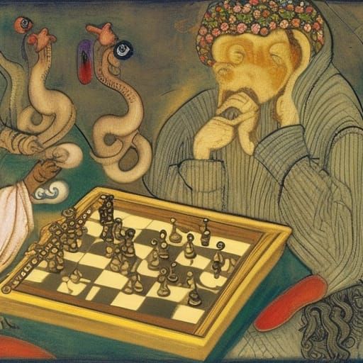 Hedgehog and Octopus Chess Game, Ensor and Rublev Style