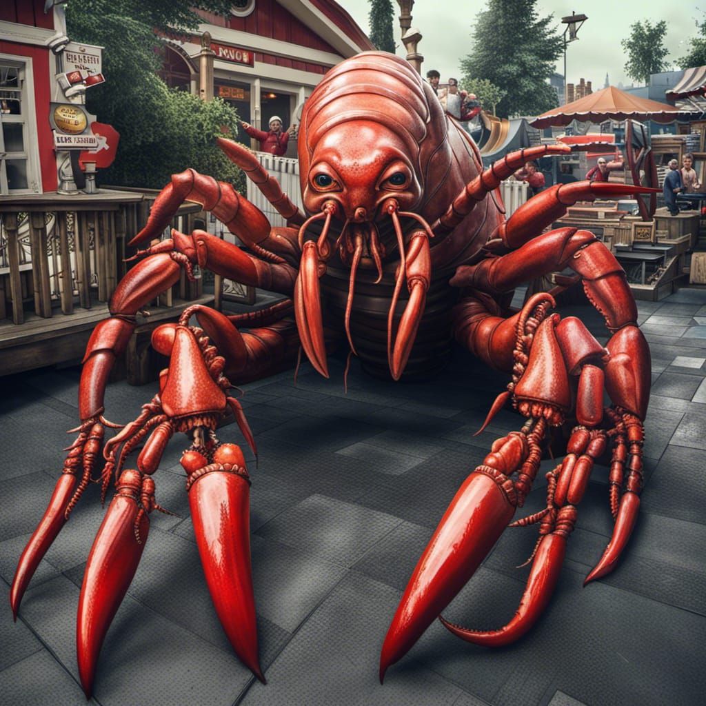Giant Lobster Monster Rampage at Theme Park