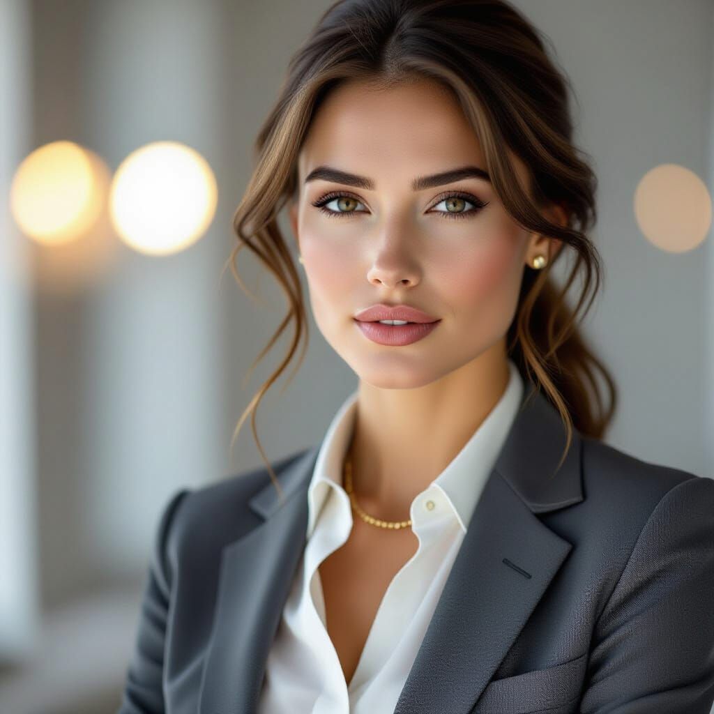 Businesswoman Portrait in Minimalist Style