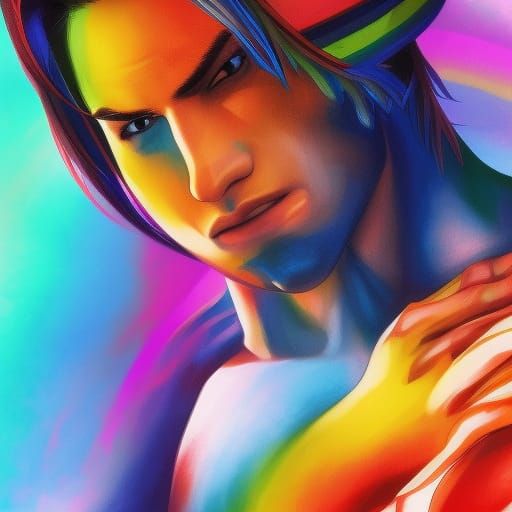 Hyperrealistic Portrait with Dramatic Lighting and Color