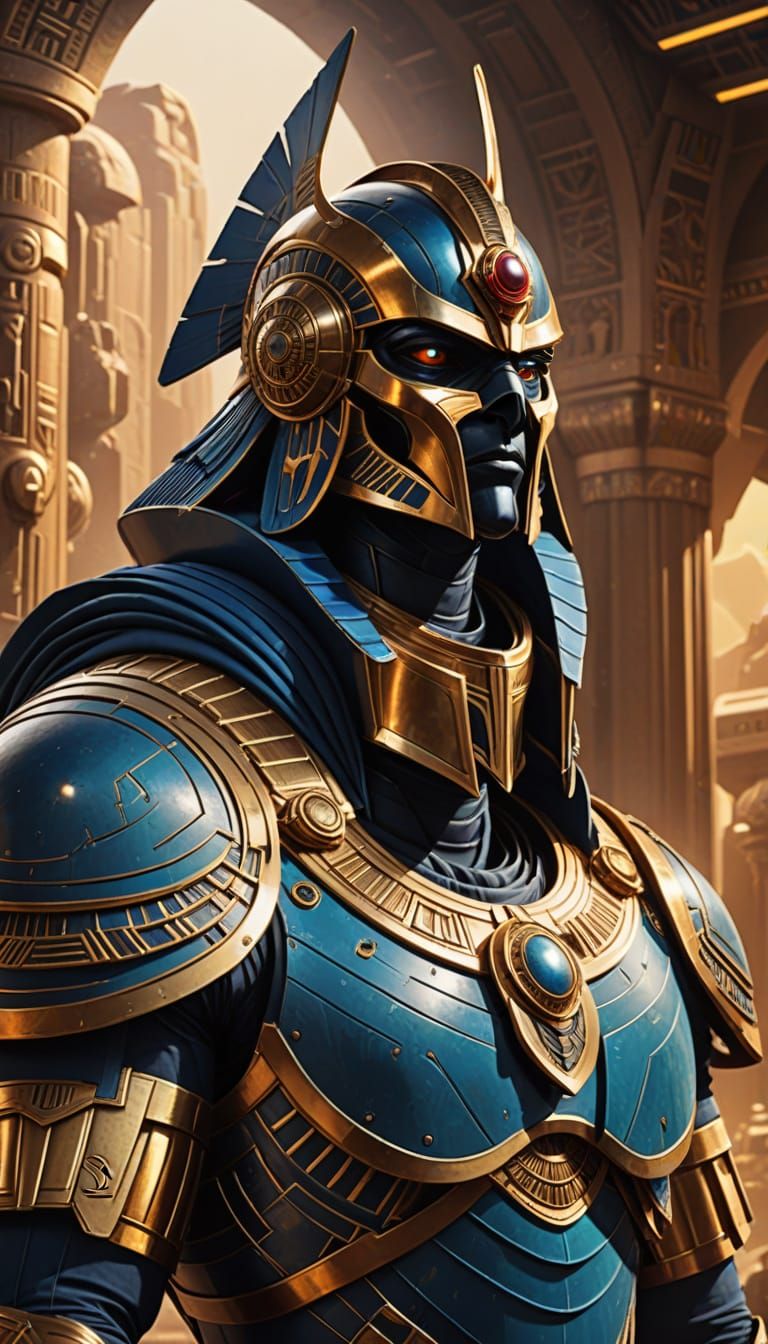 Horus, King of Osirians, in Hawk Space Uniform and Helmet