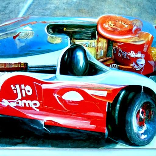 F1 Car in Oil Painting Style