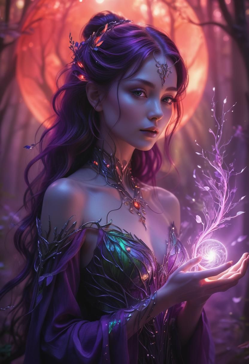 Fantasy Portrait: Woman's Enchanting Transformation in Anime...