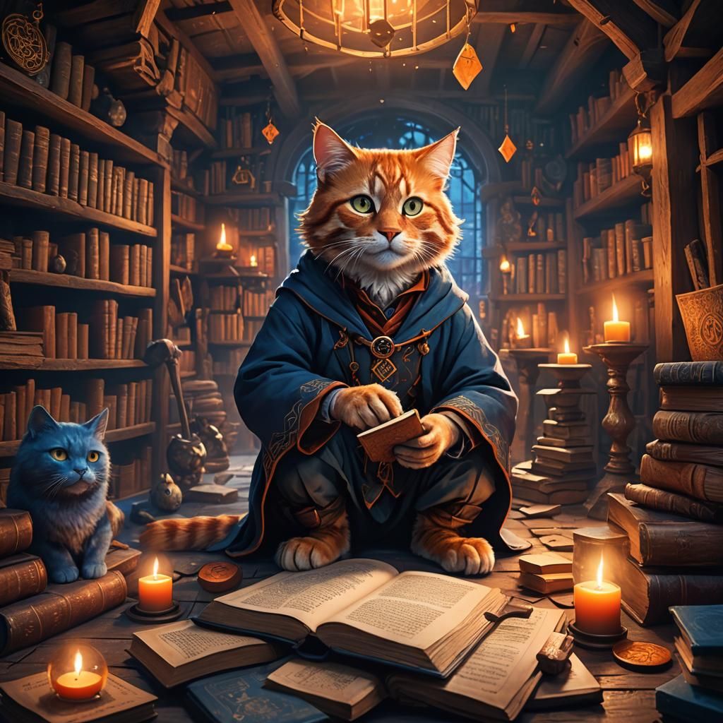 Ron Weasley as a Cat in Magical Attic