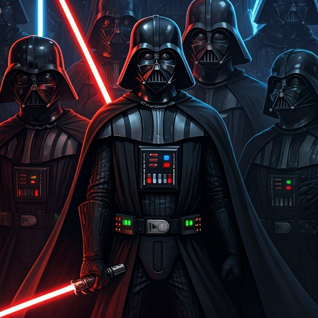 Darth Vader Sticker Sheet in 3D Anime Style