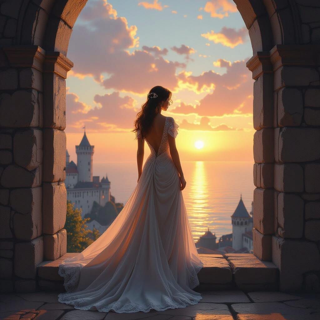 Penelope Gazing at the Sea at Sunset