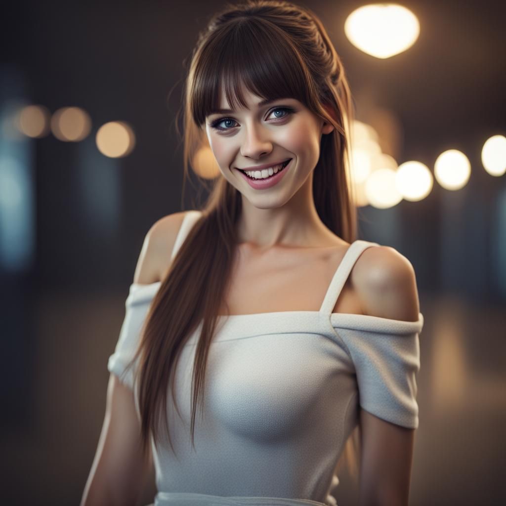 Realistic Brunette Portrait with Natural Beauty