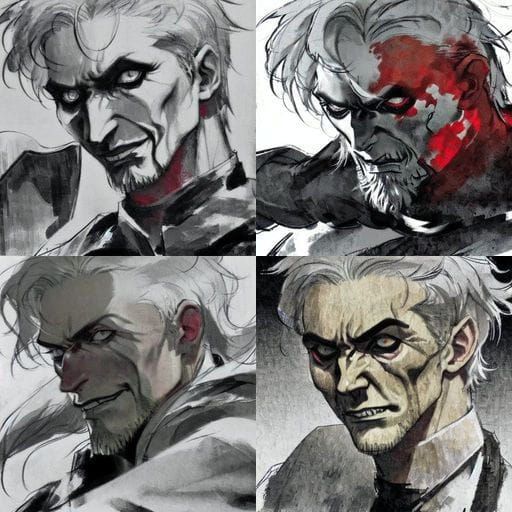 Menacing Stalker in Chernobyl, Charcoal Sketch