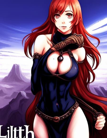 Lilith Anime Key Visual in Japanese Manga Style