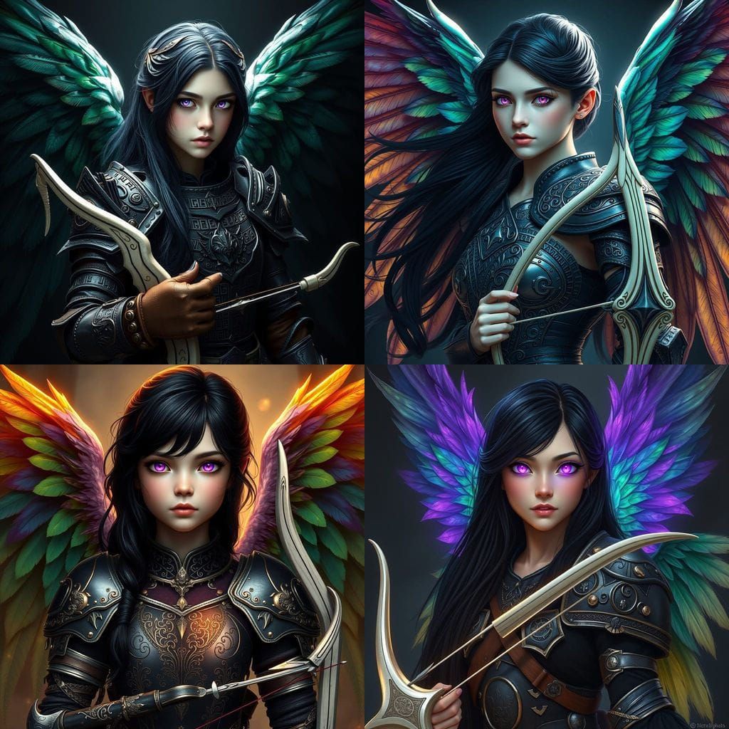 Ethereal Warrior Maiden with Radiant Wings