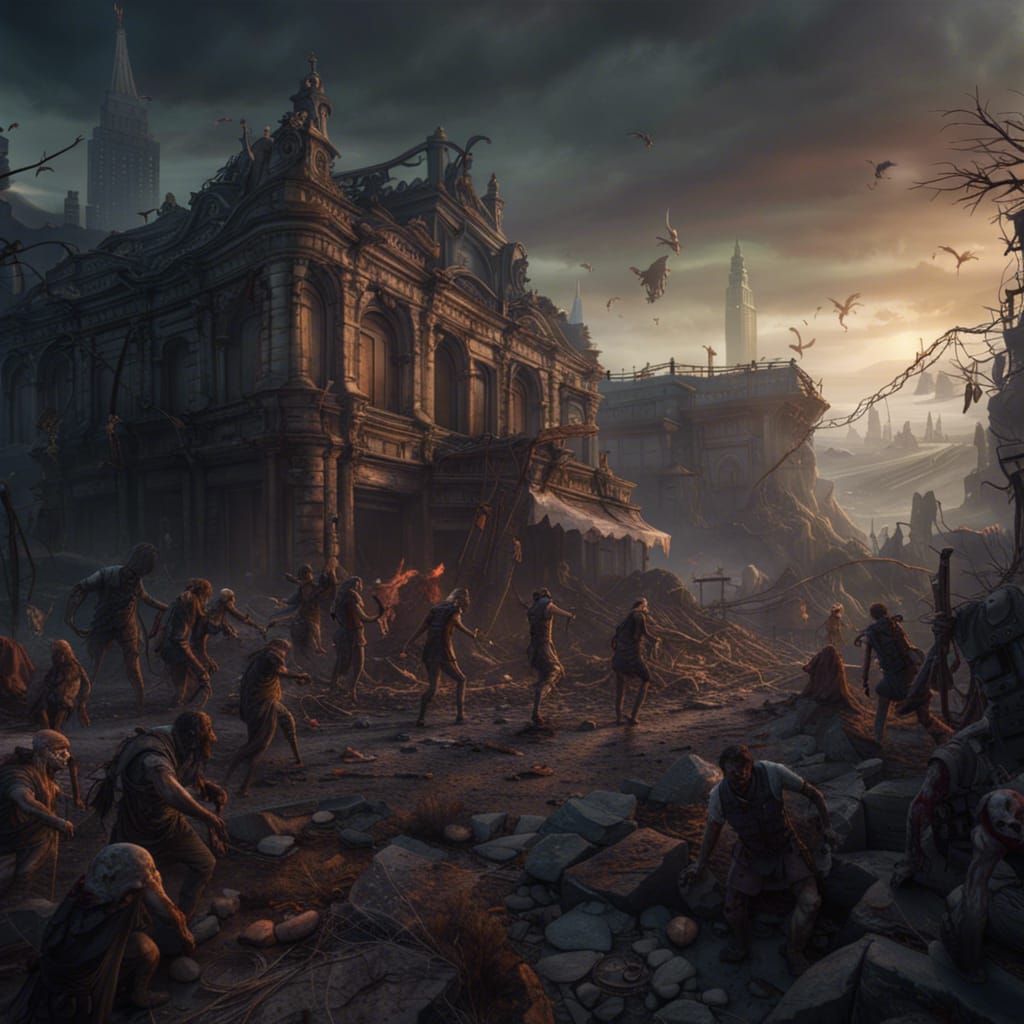 Zombie Apocalypse: Detailed Matte Painting