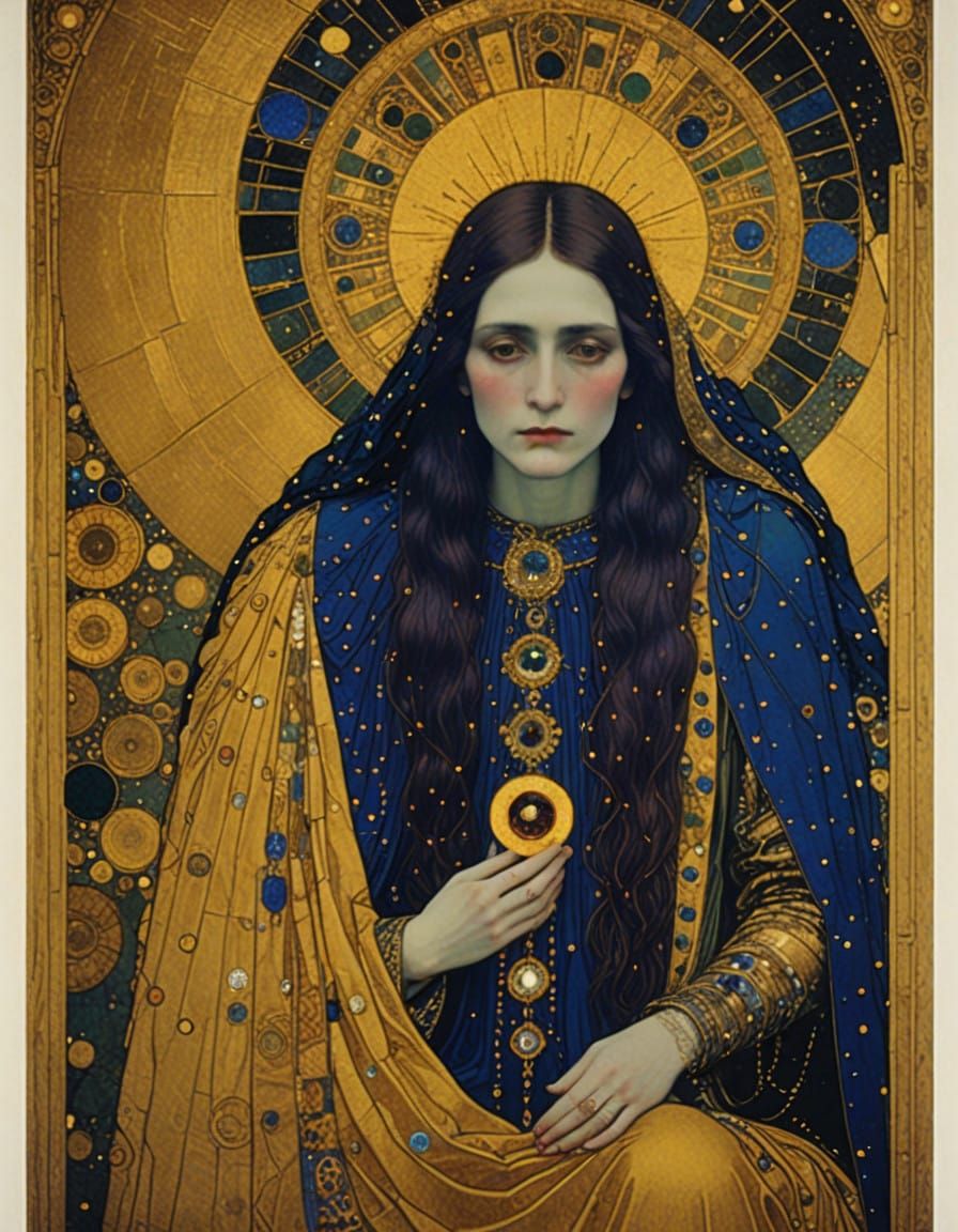 Golden Mary Magdalene in Geometric Abstraction