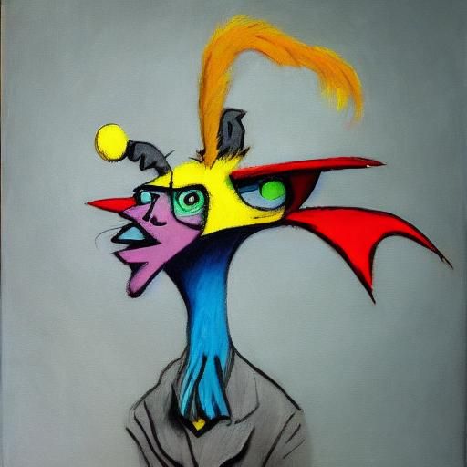 Cubist Painting in Art Deco Style