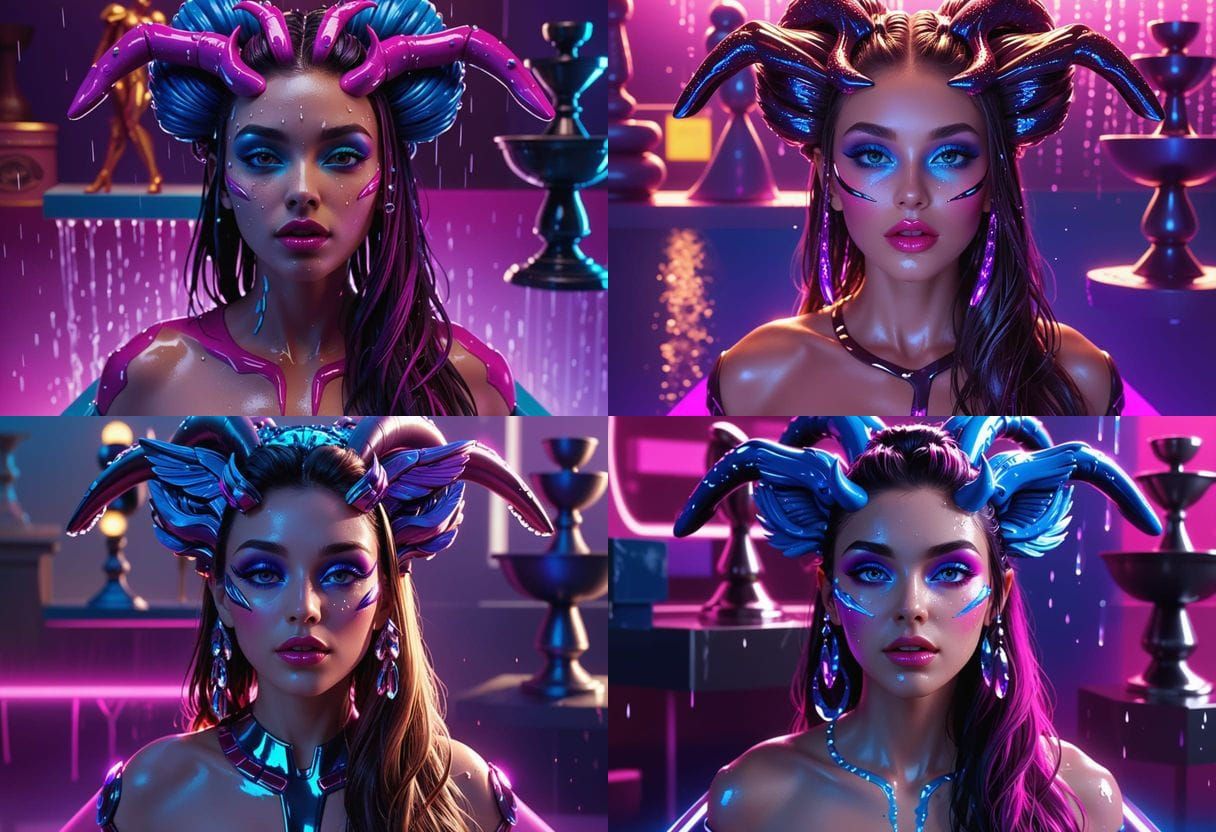 Futuristic Portrait with Neon Lighting in 8K