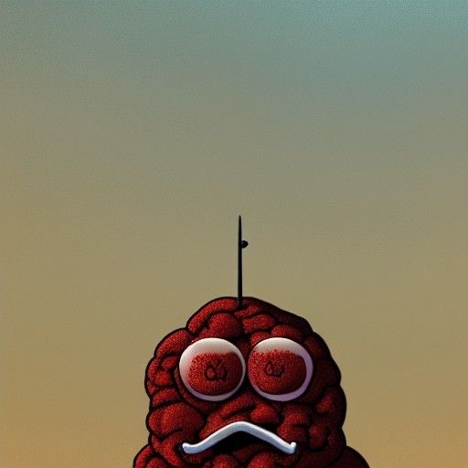 Surreal Meatwad with Human Eyes: Matte Painting