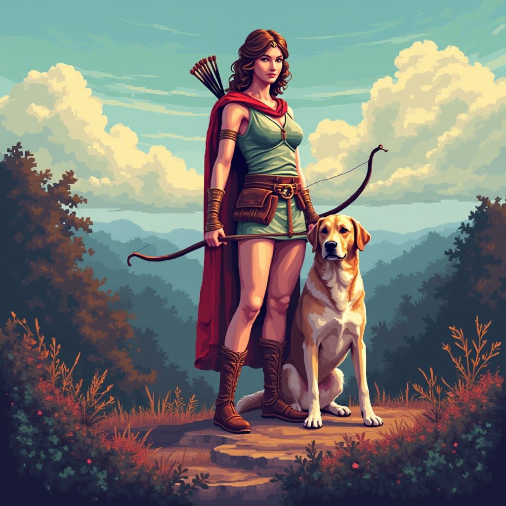 Diana in 8-Bit Pixel Art