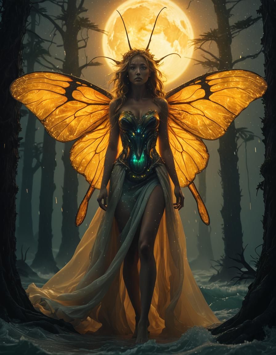 Hyperrealistic Galactic Hurricane Over the Ocean