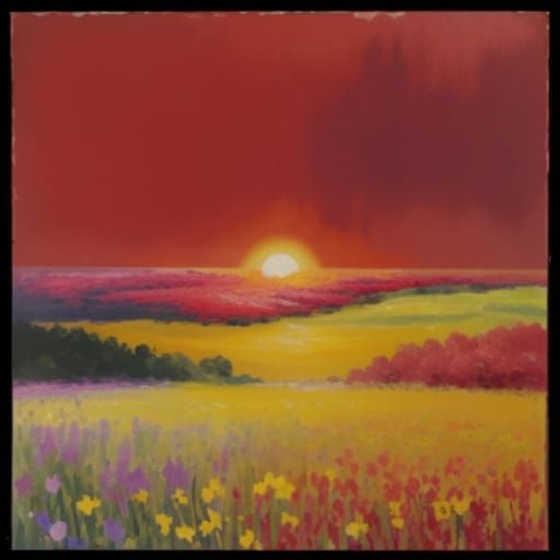 Vibrant Garden Blossoms in Impressionist Gouache Style