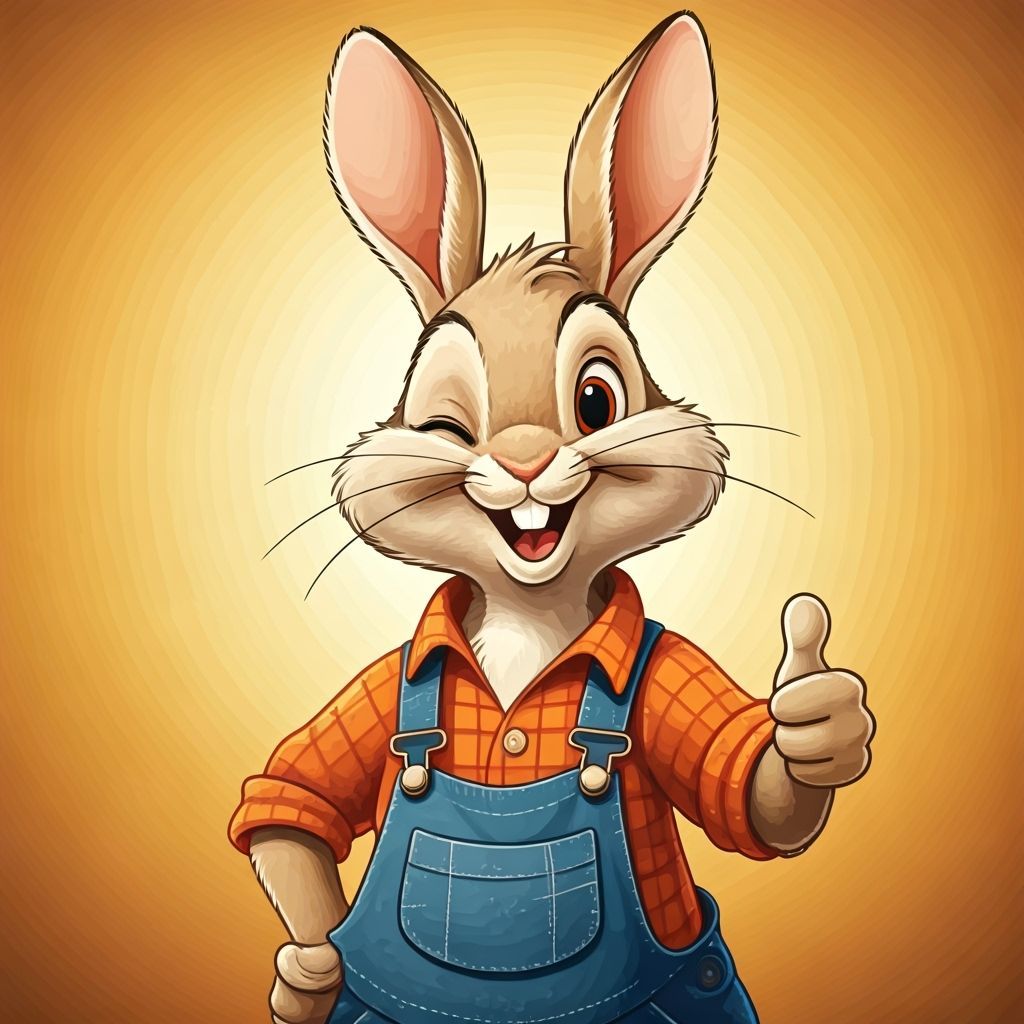 Br'er Rabbit Illustration in Children's Book Style