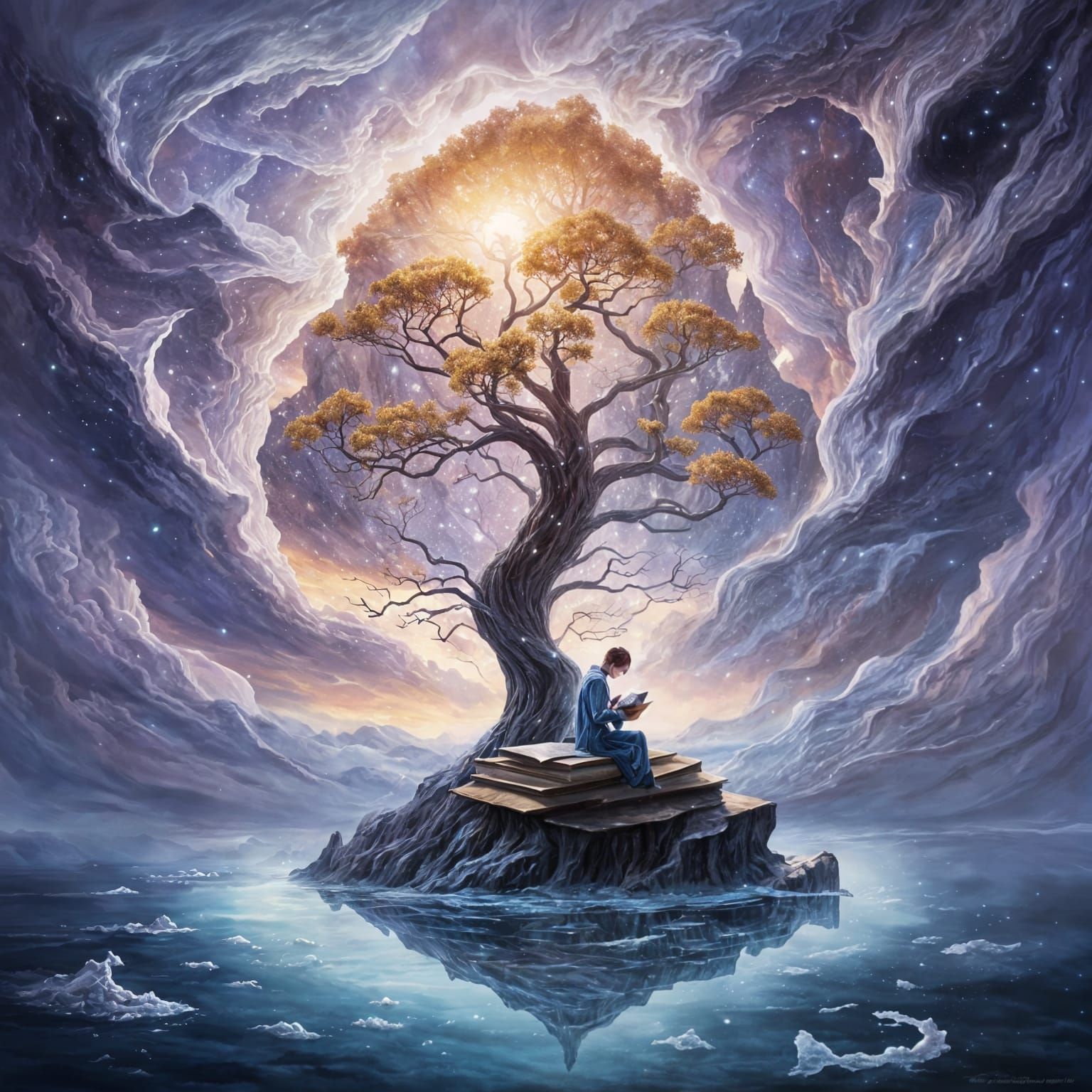 Glass Tree and Cosmic Sea in a Fractured Time