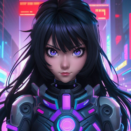 Cyberpunk Anime Girl in a Futuristic World