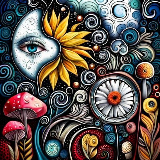 Fantasy Flowers Mixed Media Digital Art