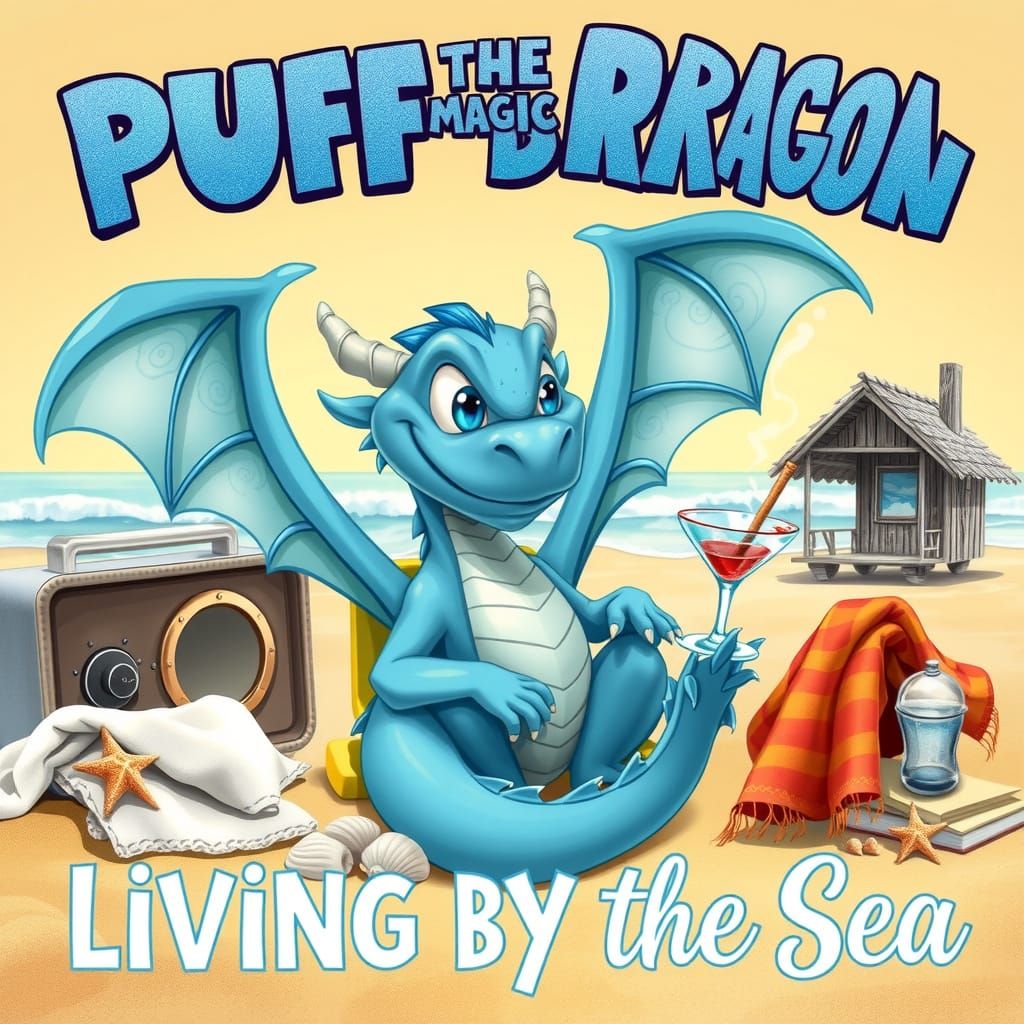 A cute, goofy, toothy grin spreads across the face of a cartoon SLATE BLUE dragon, its pointed middle tooth gleaming wit...