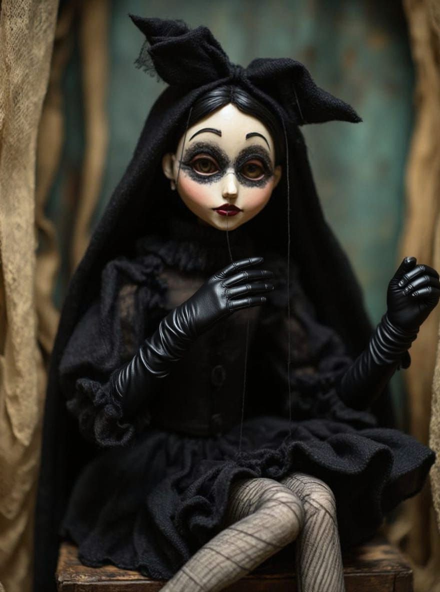 Goth Girl Claymation Marionette