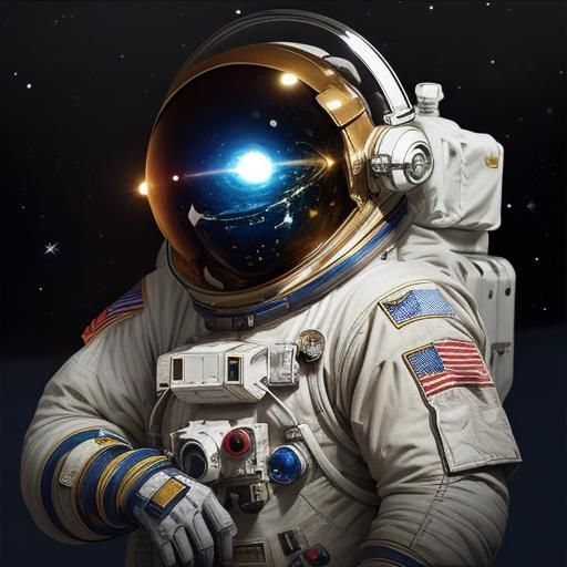 Astronaut on Alien Planet in Vibrant Oil Painting