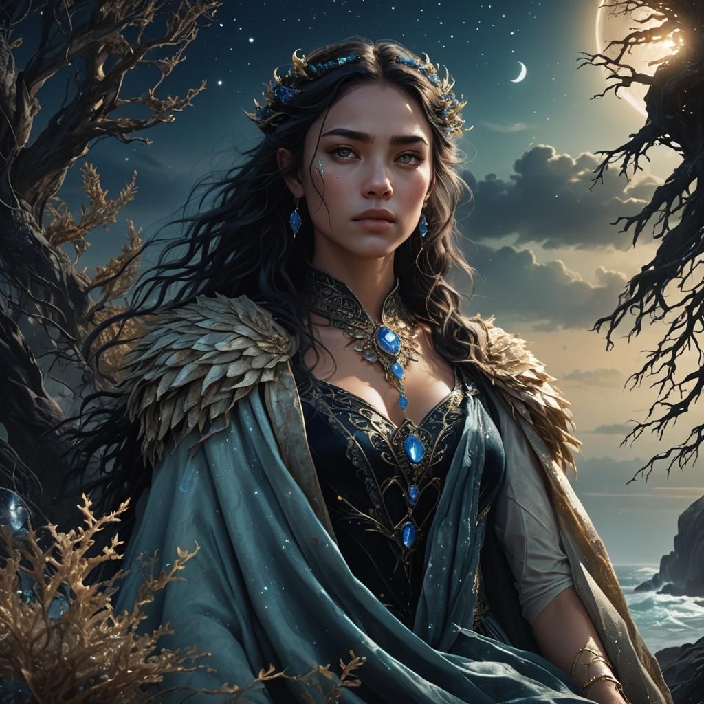 Lioness Woman in Fantasy Art Style