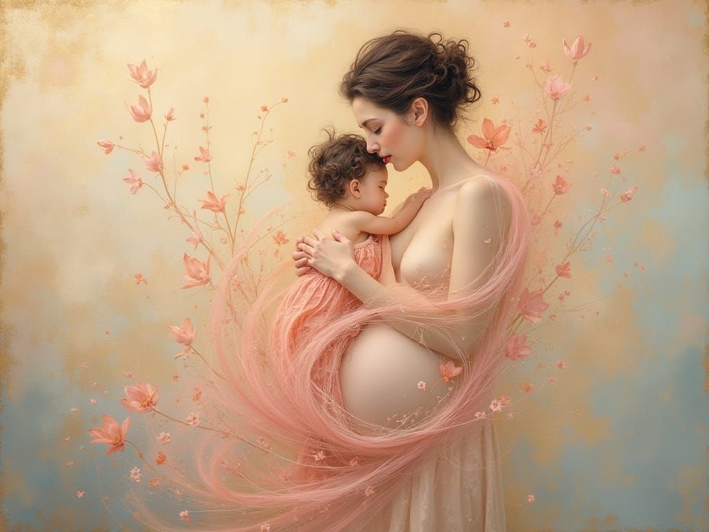 Abstract Motherhood: Intertwined Forms in Dreamlike Style