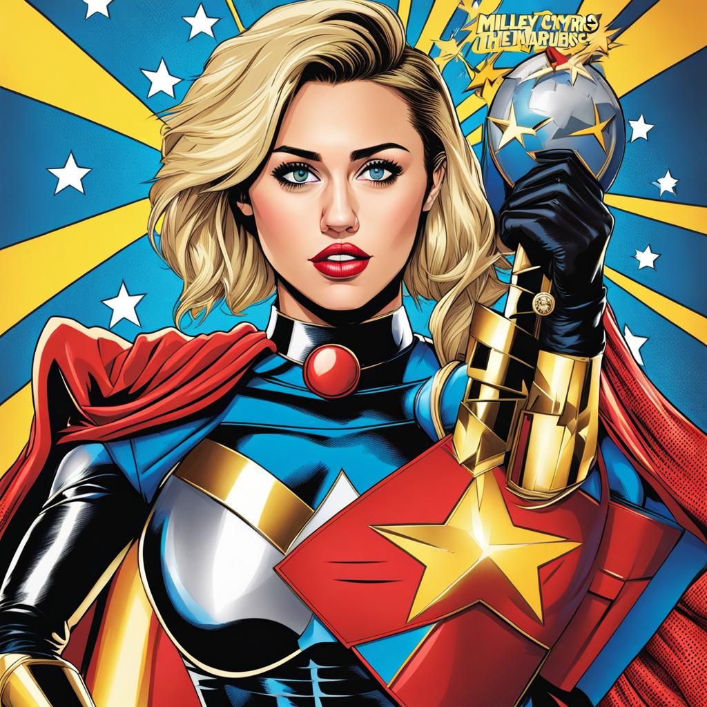 Miley Cyrus as a Superheroine