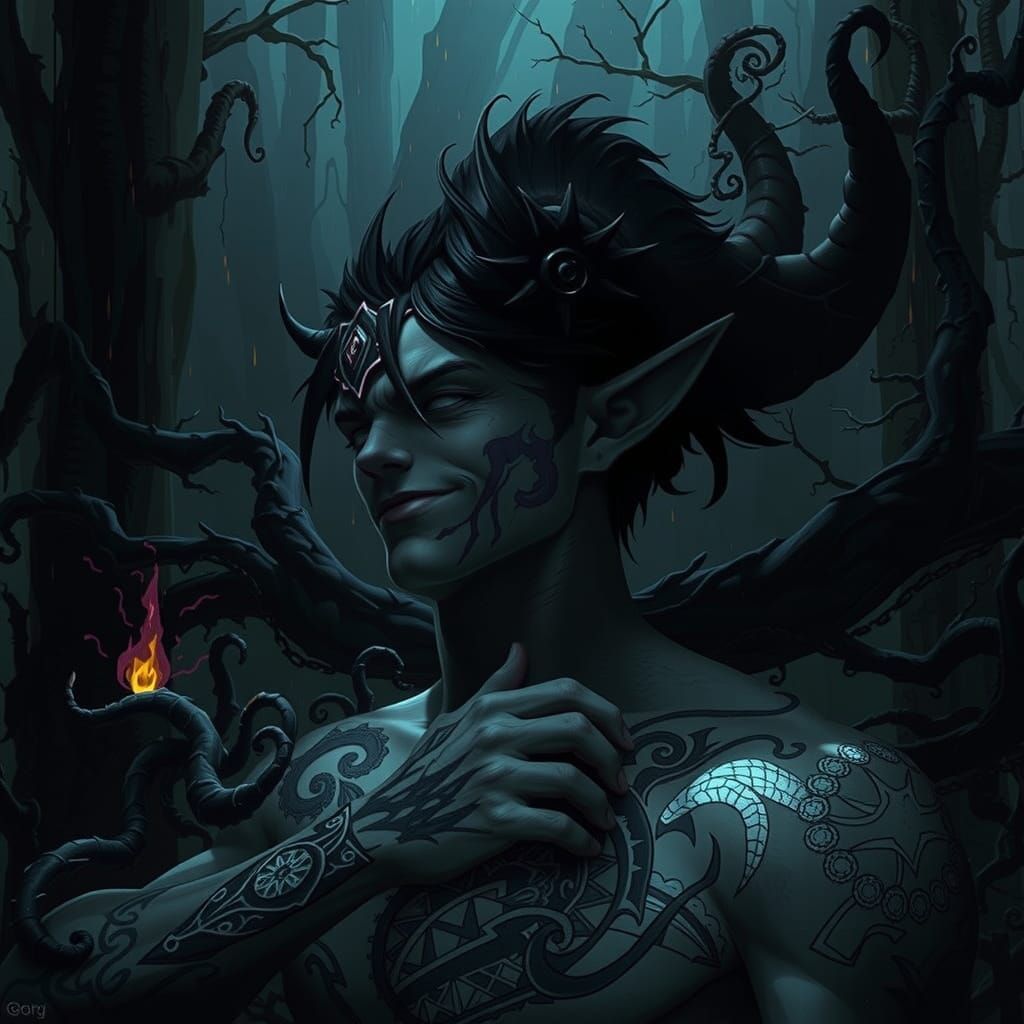 Dark Fae Warrior, Smirking in the Face of Danger