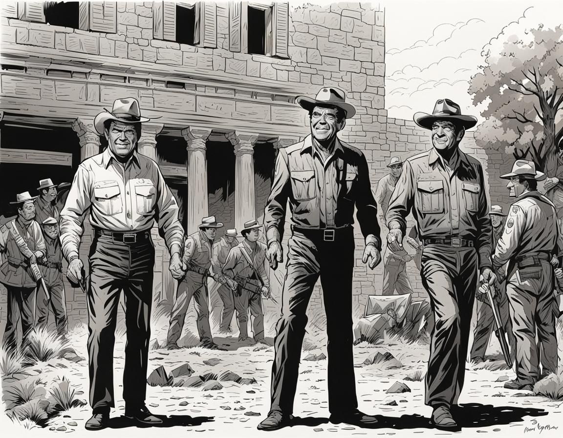 Jerry Lewis, Dean Martin, and Geronimo: Comic Book Art