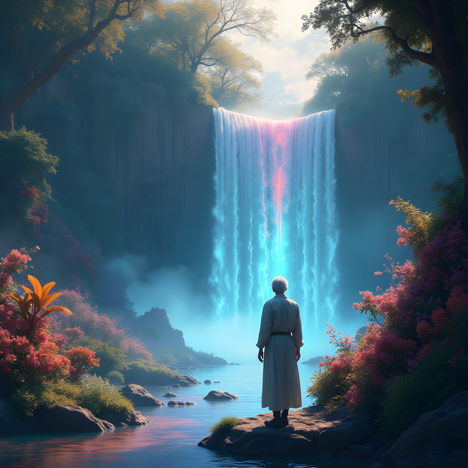 Father in Paradise: Detailed Matte Painting