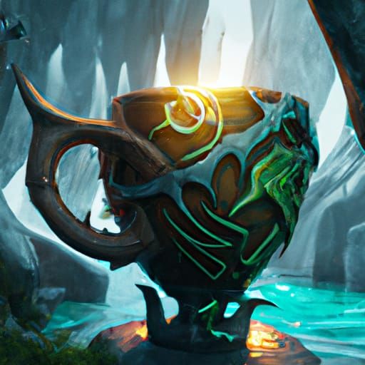 Fantastical Cup in Detailed Matte Painting