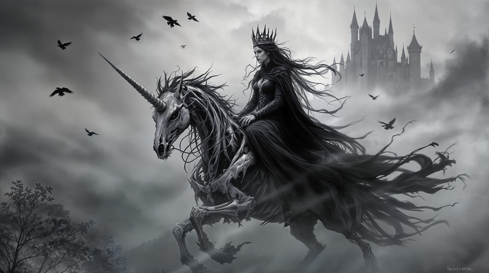 Spectral Queen of the Mist in Gothic Style