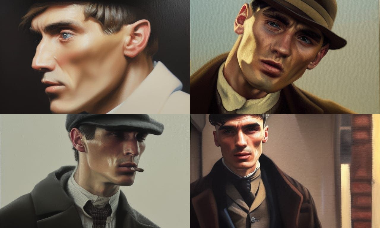 Thomas Shelby Portrait in Oil Painting Style