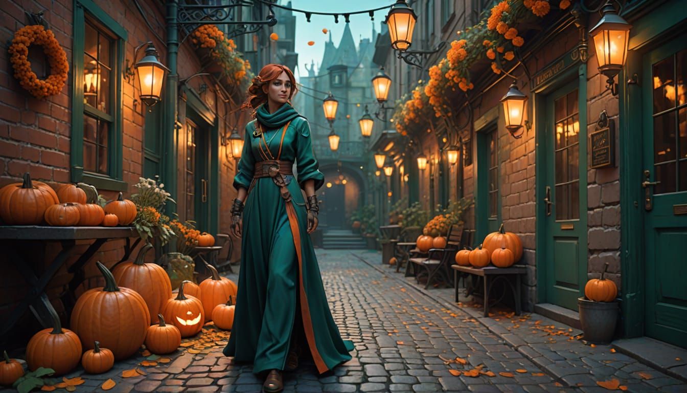 Autumn Alleyway Stroll with Poppie's Pub