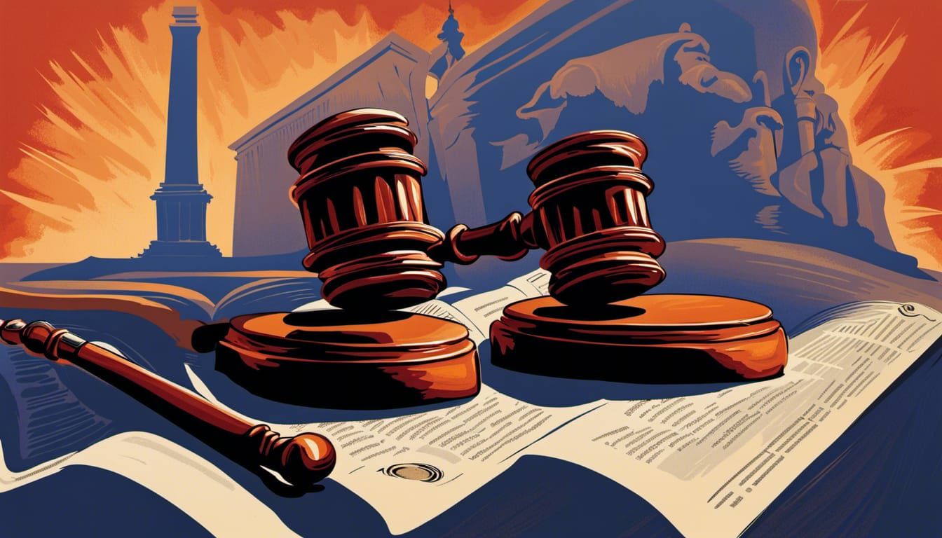 Political Cartoon: Shadowy Gavel and Capitol Hill Indictment