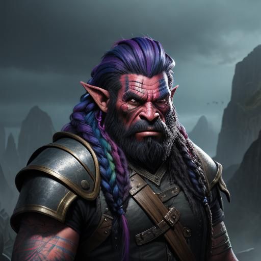 Orc and Teenage Girl: Fantasy Concept Art