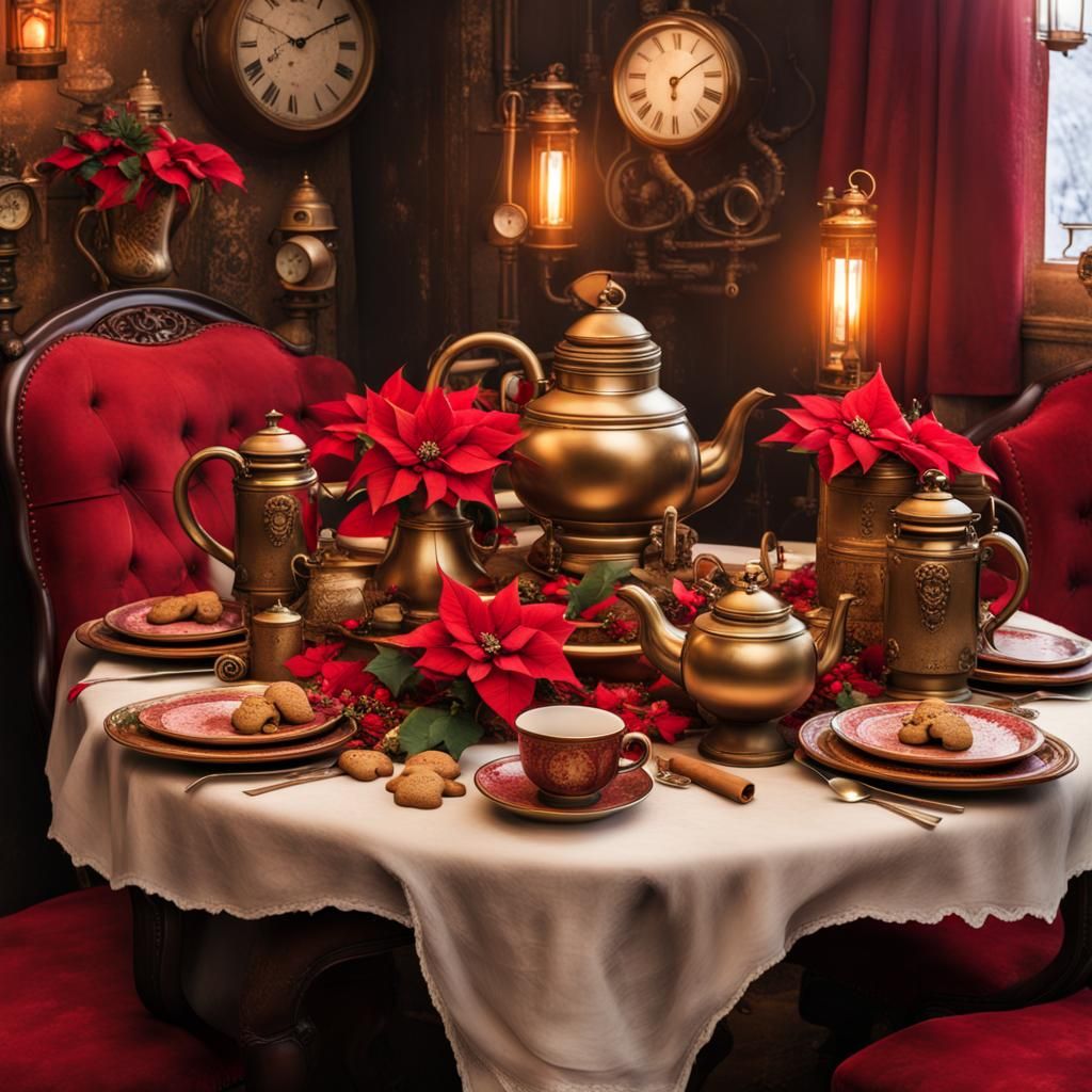 Steampunk Tea Party:  Christmas