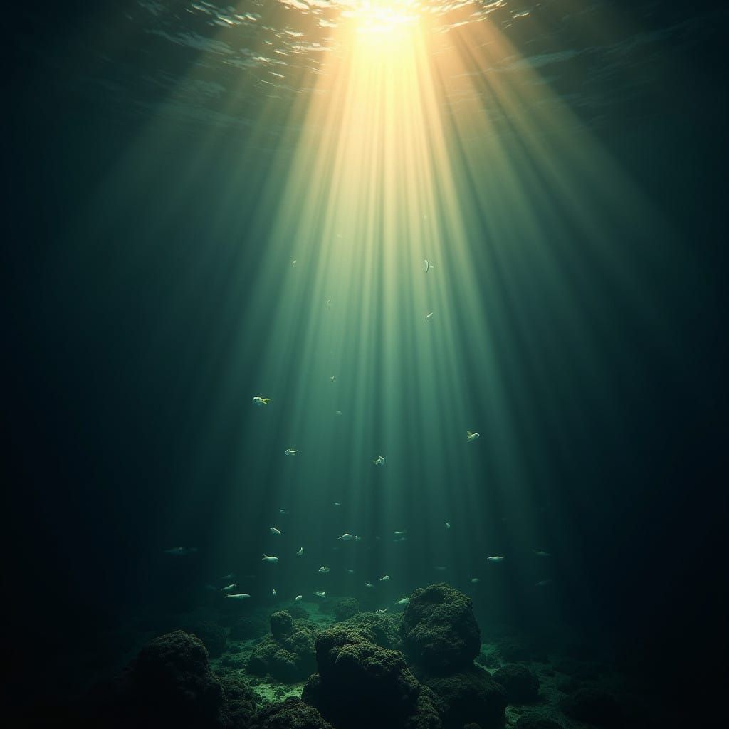 Majestic Sun Ray Illuminates Oceanic Landscape in Cinematic...